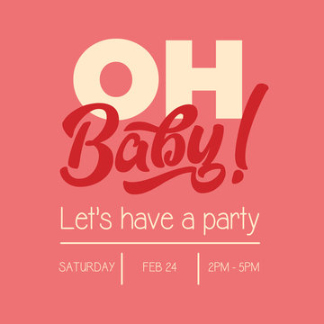 Oh Baby Shower Invitation Greeting Card