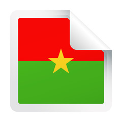 Burkina Faso Flag Vector Square Corner Paper Icon