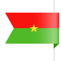 Burkina Faso Flag Vector Bookmark Icon