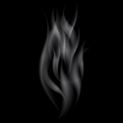 Delicate white realistic cigarette smoke waves