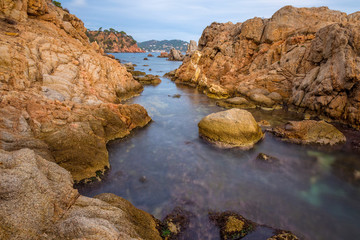 Fototapeta na wymiar Nice detail from Costa Brava coastal in Spain, La Fosca