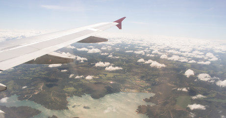 Obraz premium Brazil lake during flight