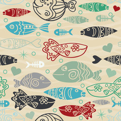 Underwater vector abstract background. Colorful summer design.