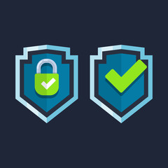 vector shield icon, flat design best vector shield illustration