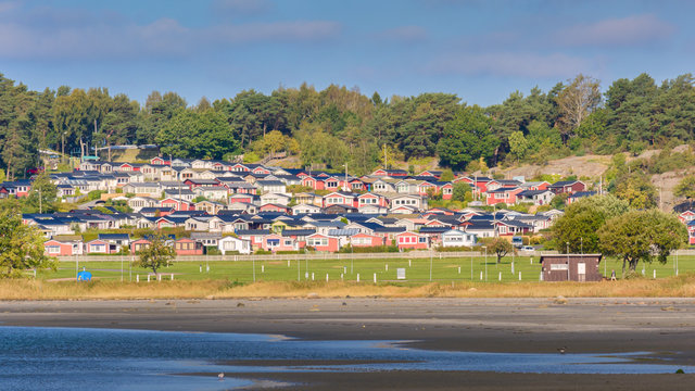 Coastal homes facing Baltic sea, Askim, Gothenburg,Sweden 2014
