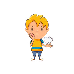 Kid having toothache