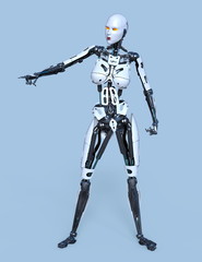 Naklejka premium 女性ロボット