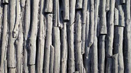 Old wooden logs as background texture