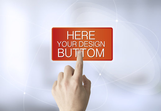 User Pressing Touch Screen Button Mockup 1
