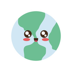 colored  kawaii planet earth  vector illustration