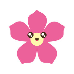 kawaii  pink flower vector illustration