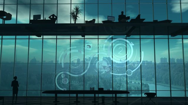 Infographics of growth on the office background