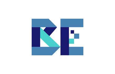 BE Digital Ribbon Letter Logo