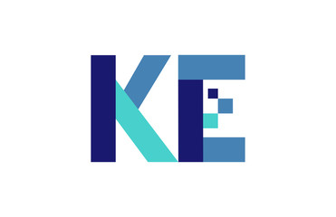 KE Digital Ribbon Letter Logo