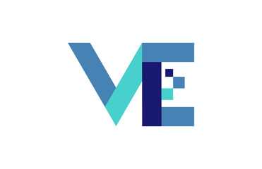 VE Digital Ribbon Letter Logo