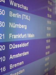 display which shows departures of planes on airport