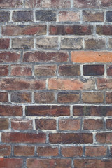 Masonry: Red clinker base at an old office building