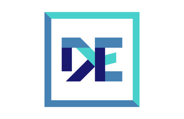DE Square Ribbon Letter Logo