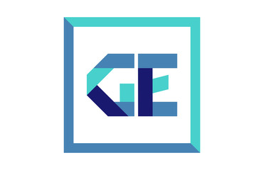 Obraz premium GE Square Ribbon Letter Logo