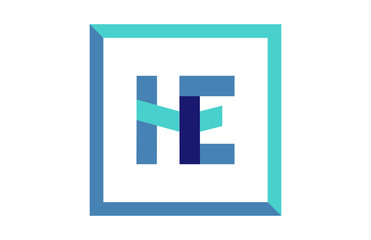 HE Square Ribbon Letter Logo