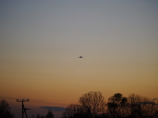 airplane is flying in the sky