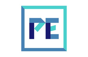 PE Square Ribbon Letter Logo