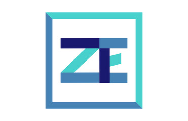 ZE Square Ribbon Letter Logo