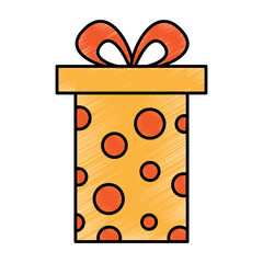 gift box with ribbon bow icon image vector illustration design 