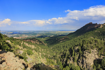 Fototapeta na wymiar Aerial view of the beautiful Boulder cityscape