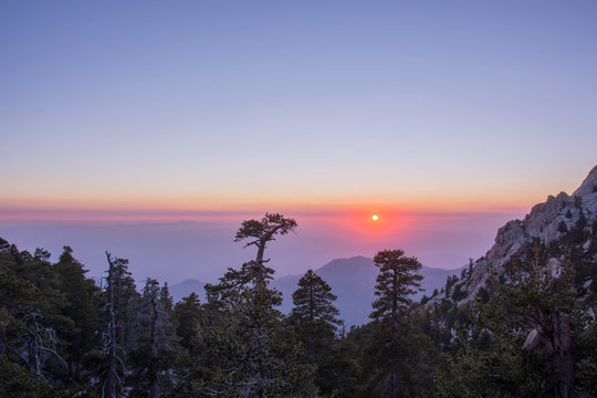 Sunset On Mount San Jacinto, California