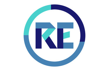 RE Global Circle Ribbon letter Logo