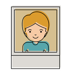 identification photo of guy with short hair in watercolor silhouette vector illustration