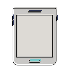 tablet device icon in watercolor silhouette vector illustration