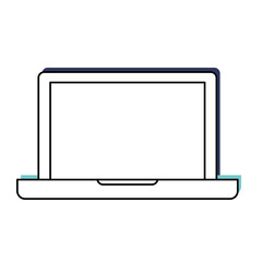 laptop computer icon in watercolor silhouette vector illustration