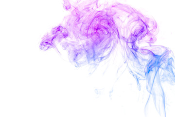 Colored smoke on white background