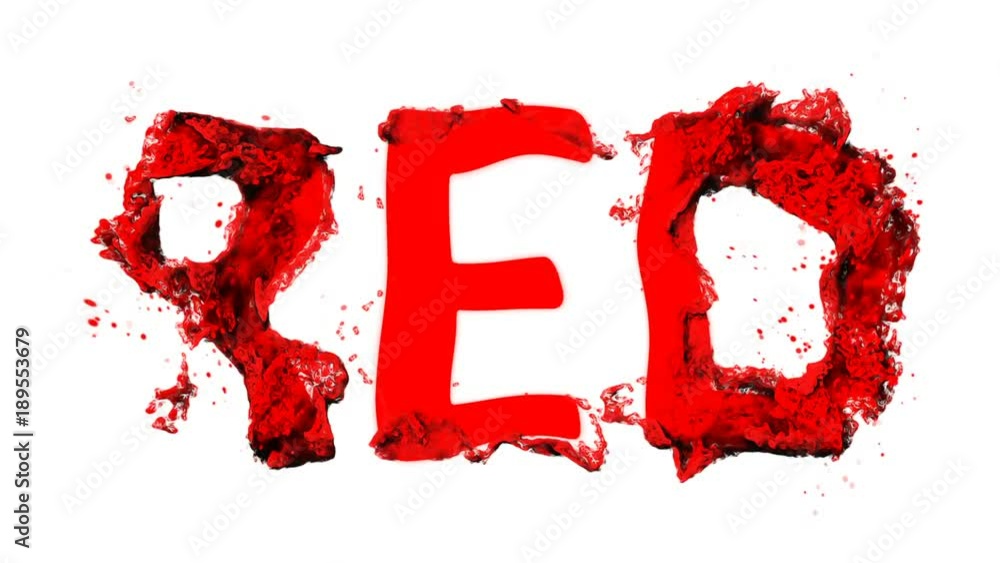 Poster red. vivid animation of words on an isolated background