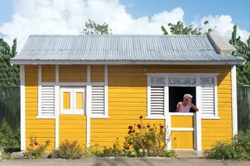 Typical Caribbean house, yellow.