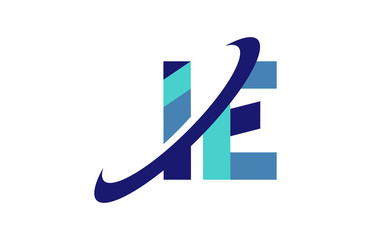 IE Ellipse Swoosh Ribbon Letter Logo