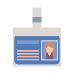 identification card with half body woman picture and faceless with long straight hair in colorful silhouette vector illustration