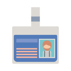 identification card with half body man picture and faceless with short hair and beard in colorful silhouette vector illustration