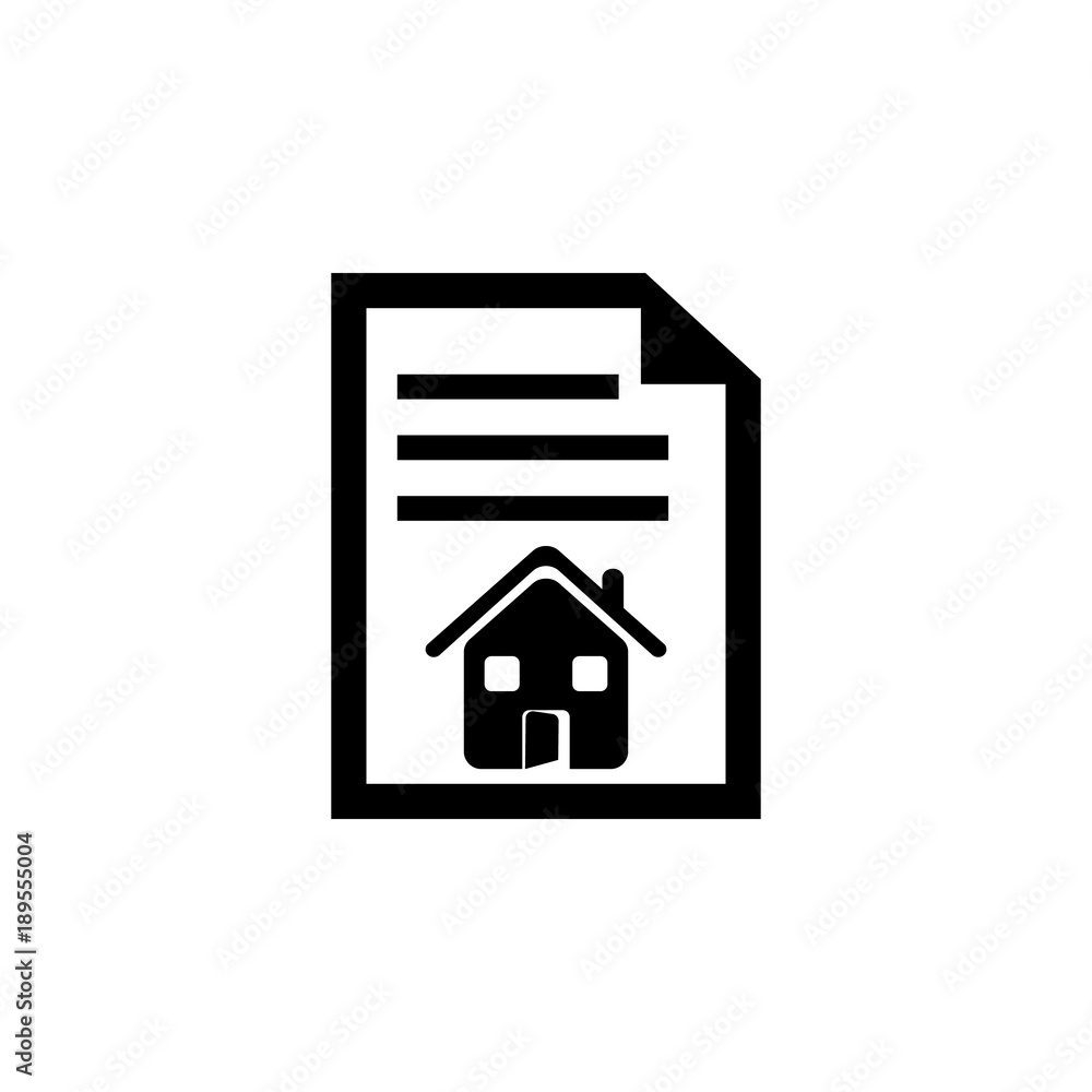 Poster contract at home icon. elements of real estate transactions icon for concept and web apps. illustrat
