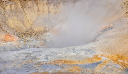 Iceland Rocky Landscape Geothermal Steam