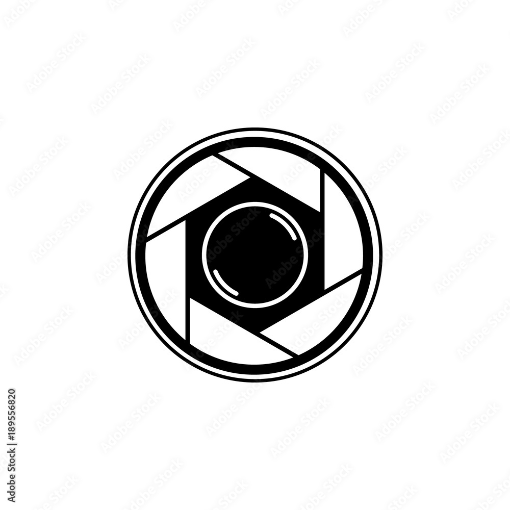 Poster camera lens icon. elements of camera icon for concept and web apps. illustration icon for website de