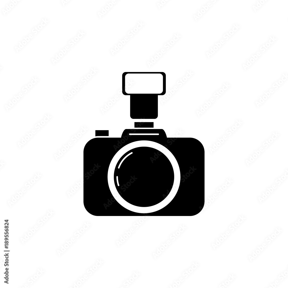 Poster camera with flash icon. elements of camera icon for concept and web apps. illustration icon for webs