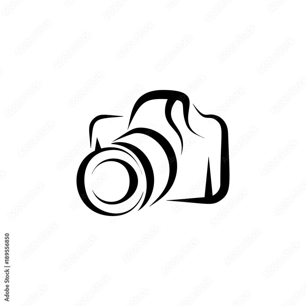 Poster logo camera icon. elements of camera icon for concept and web apps. illustration icon for website de