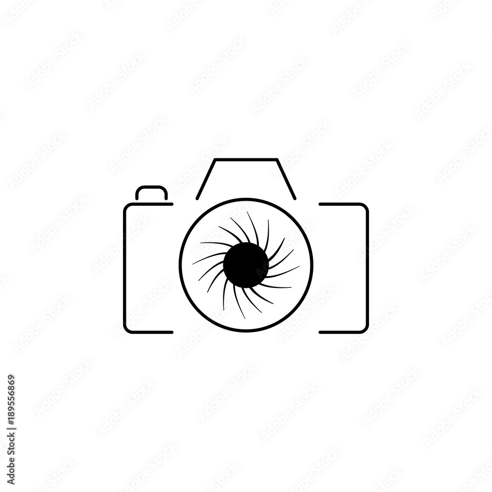 Poster logo camera icon. elements of camera icon for concept and web apps. illustration icon for website de