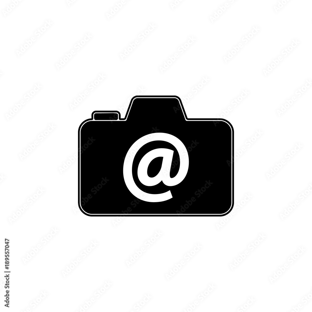 Poster camera with internet icon. elements of camera icon for concept and web apps. illustration icon for w