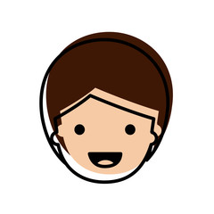 people graphic face of child with short hair in watercolor silhouette vector illustration