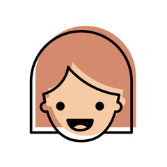 Fototapeta premium people graphic face of girl with middle length hair in watercolor silhouette vector illustration