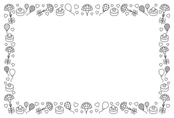 母の日のフレーム　白黒